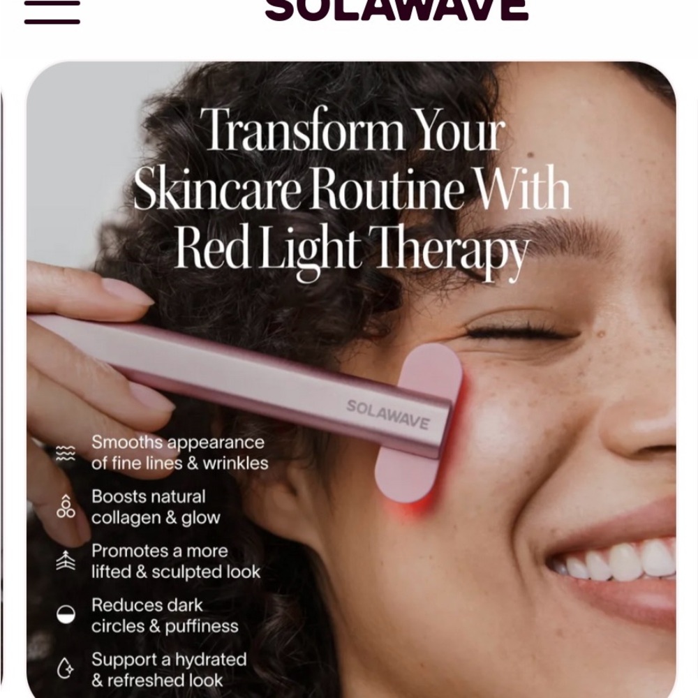 SolaWave Red Light Therapy Skincare Tool - Rose Gold